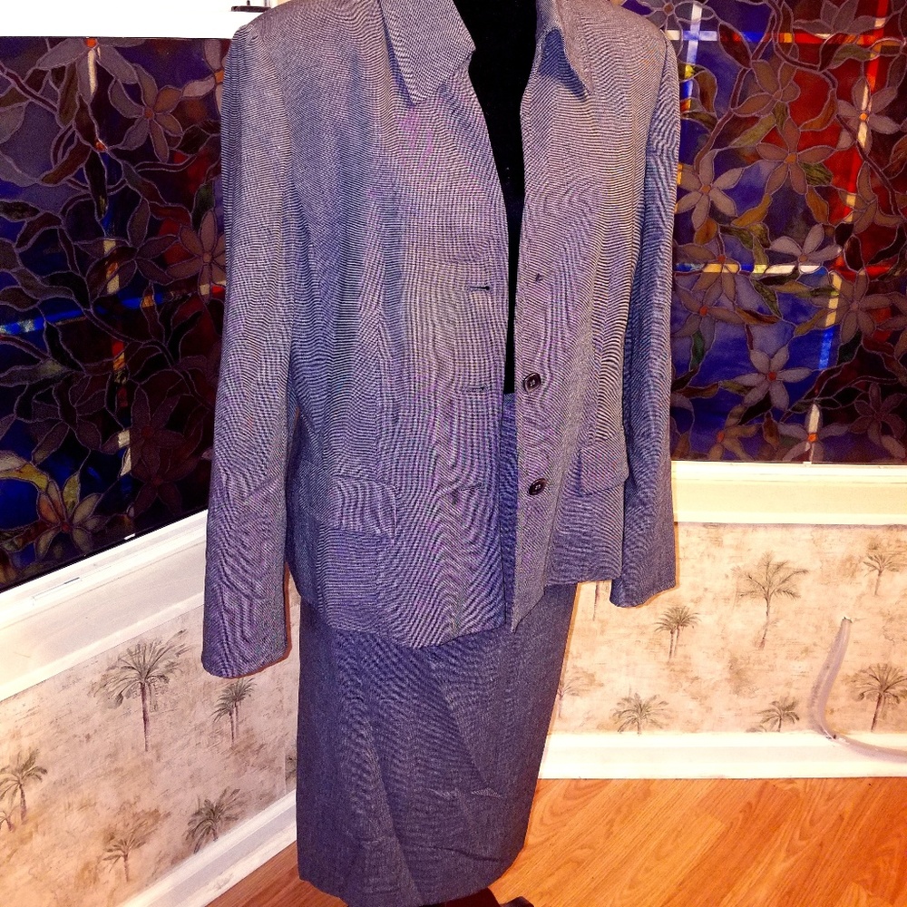 KASPER, V-NECK, SIZE 16, SKIRT SET